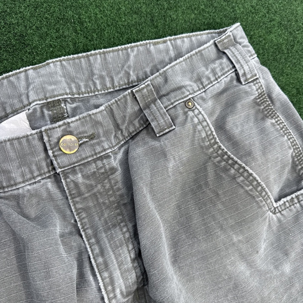 Carhartt Pants Men 36x32 Brown Ripstop Cargo Double Knee Workwear Streetwear Y2K - Picture 6 of 10